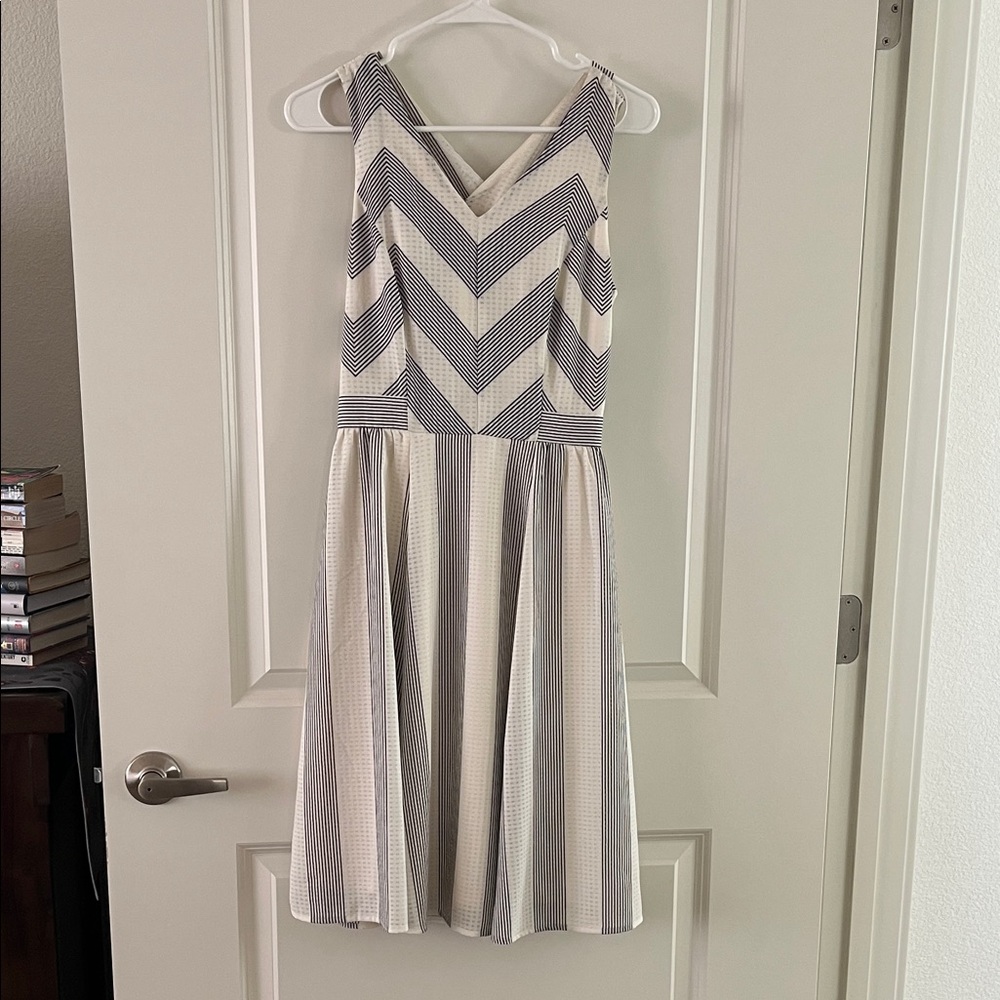 Maurices Black and White Striped Midi Dress